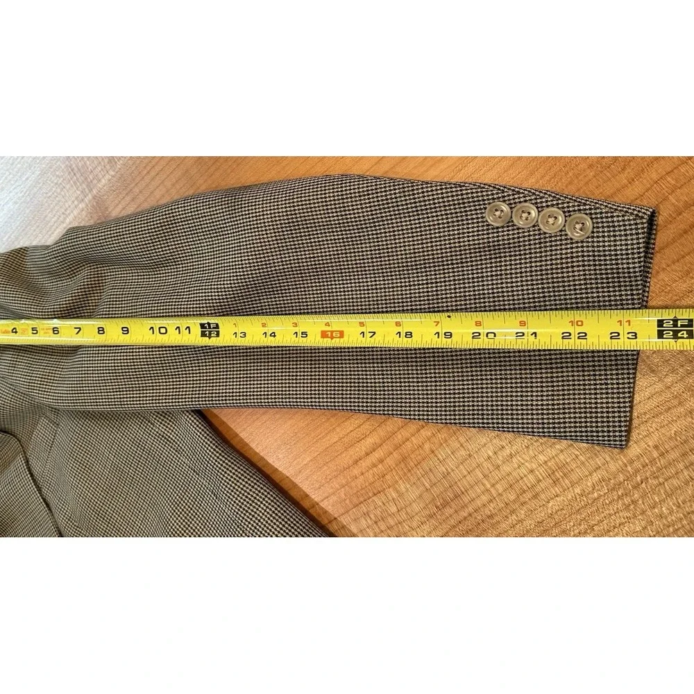 Oscar de la Renta Blazer Mens Brown Houndstooth Sports Coat Work Preppy 42R